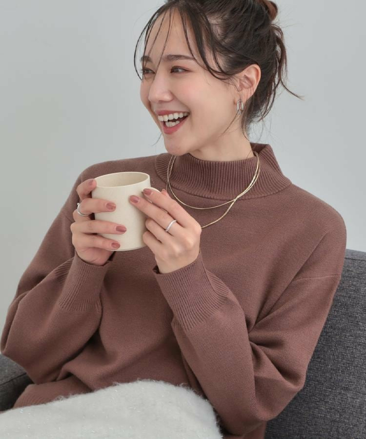 【洗濯機可/S-LL】もちもちハイネックニット1