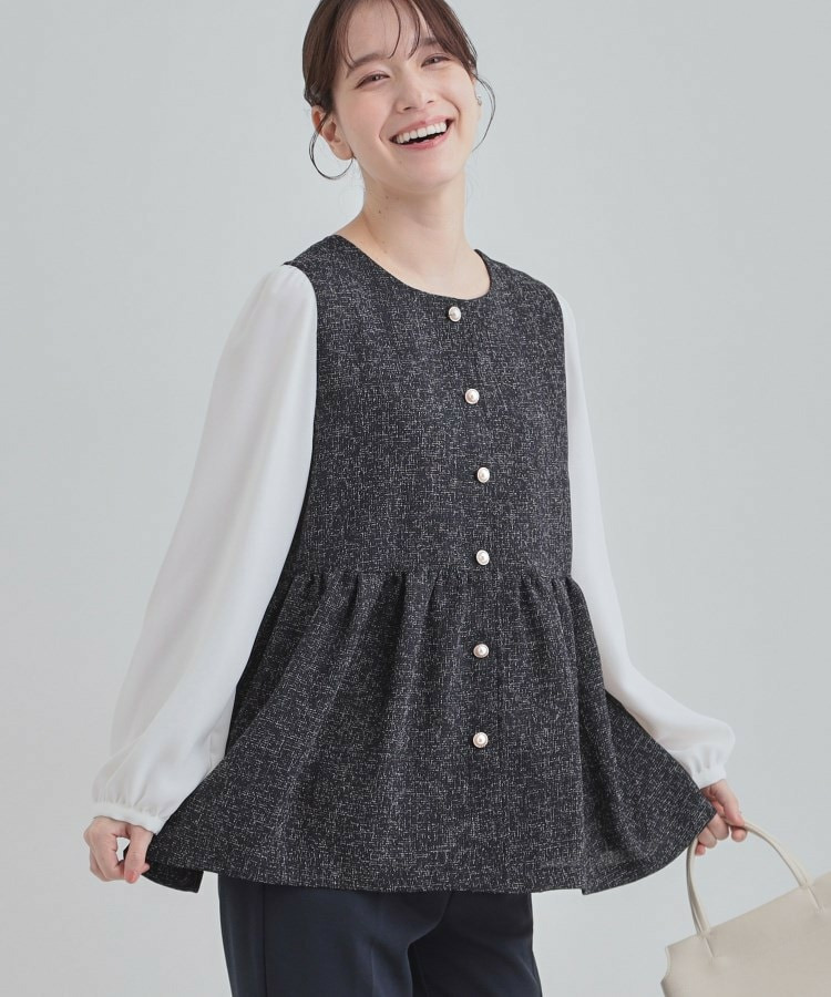 時短できちんと見えが叶う フェイクレイヤードブラウス