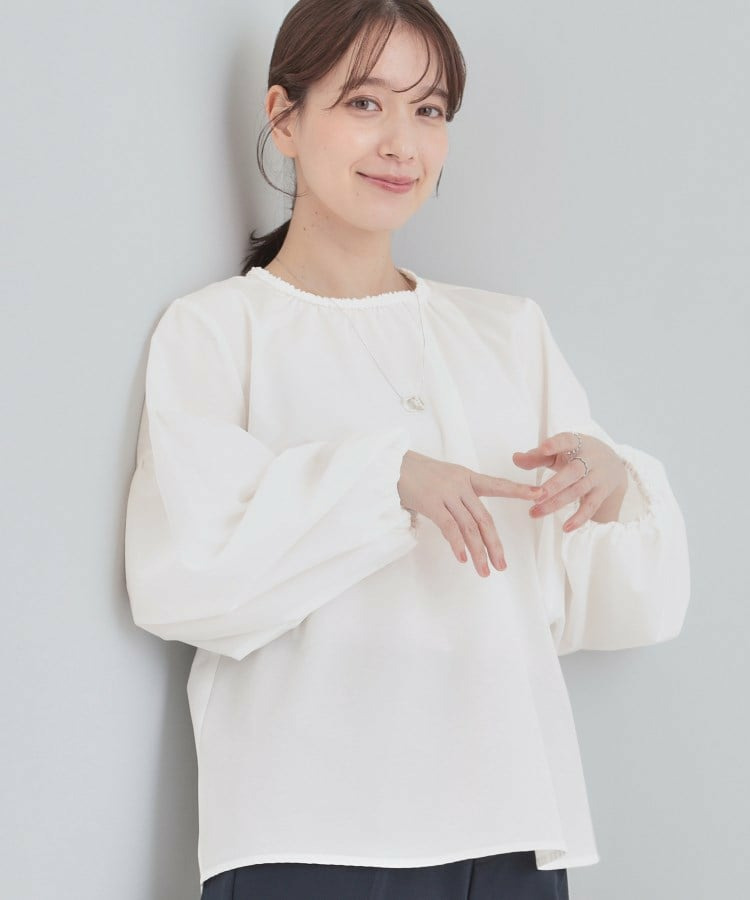 【洗濯機可/S-LL】ジレスタイルに ぽわん袖ブラウス