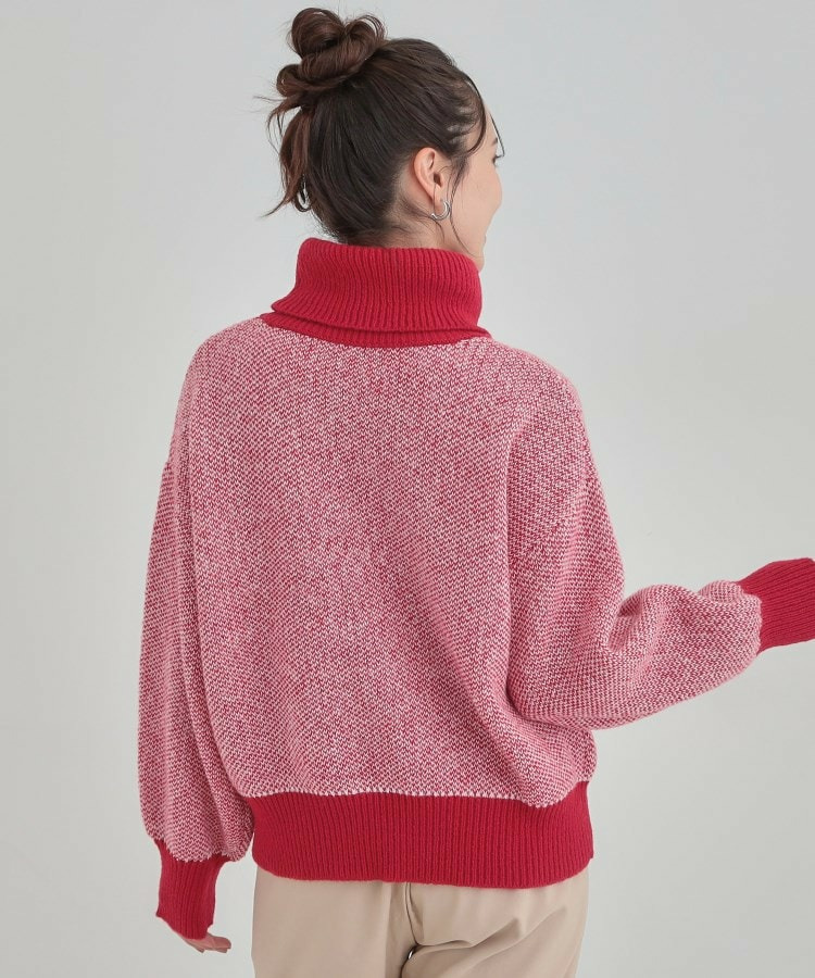 【S-LL】さりげないラメ感 配色ジャカード タートルネックニット15