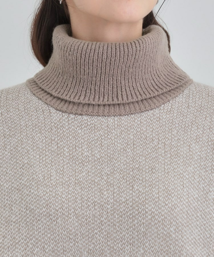 【S-LL】さりげないラメ感 配色ジャカード タートルネックニット21