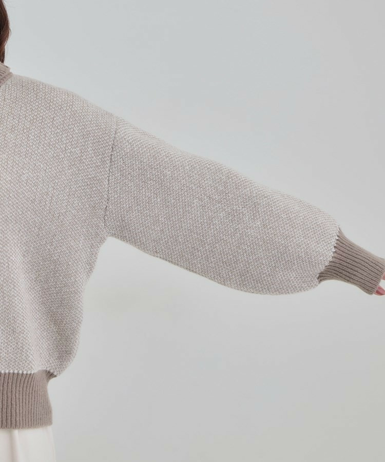 【S-LL】さりげないラメ感 配色ジャカード タートルネックニット23