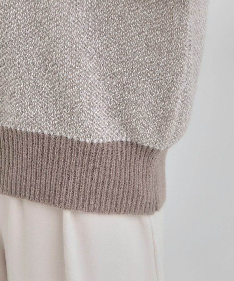 【S-LL】さりげないラメ感 配色ジャカード タートルネックニット24