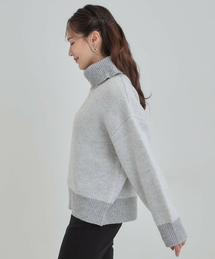 【S-LL】さりげないラメ感 配色ジャカード タートルネックニット3