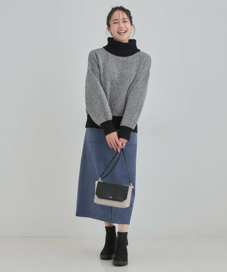 【S-LL】さりげないラメ感 配色ジャカード タートルネックニット8