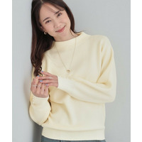 【洗濯機可/毛玉になりにくい】お袖パールで上品な ハイネックニット