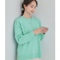 【洗濯機可/セットアップ可/毛玉になりにくい】クルーネックニット