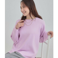 【洗濯機可/セットアップ可/毛玉になりにくい】クルーネックニット