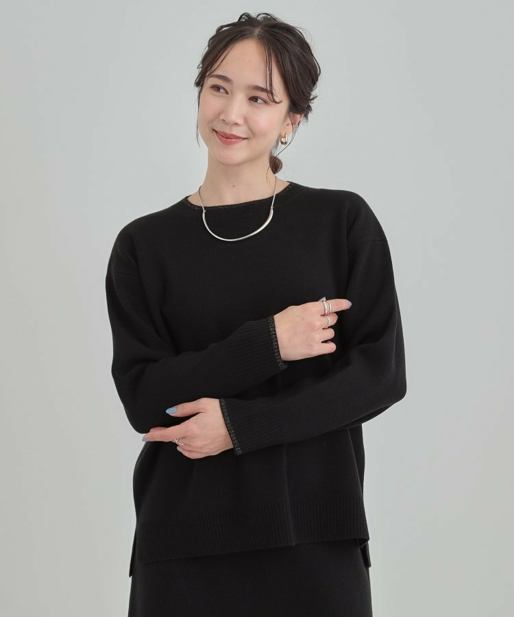 【洗濯機可/セットアップ可/毛玉になりにくい】クルーネックニット2