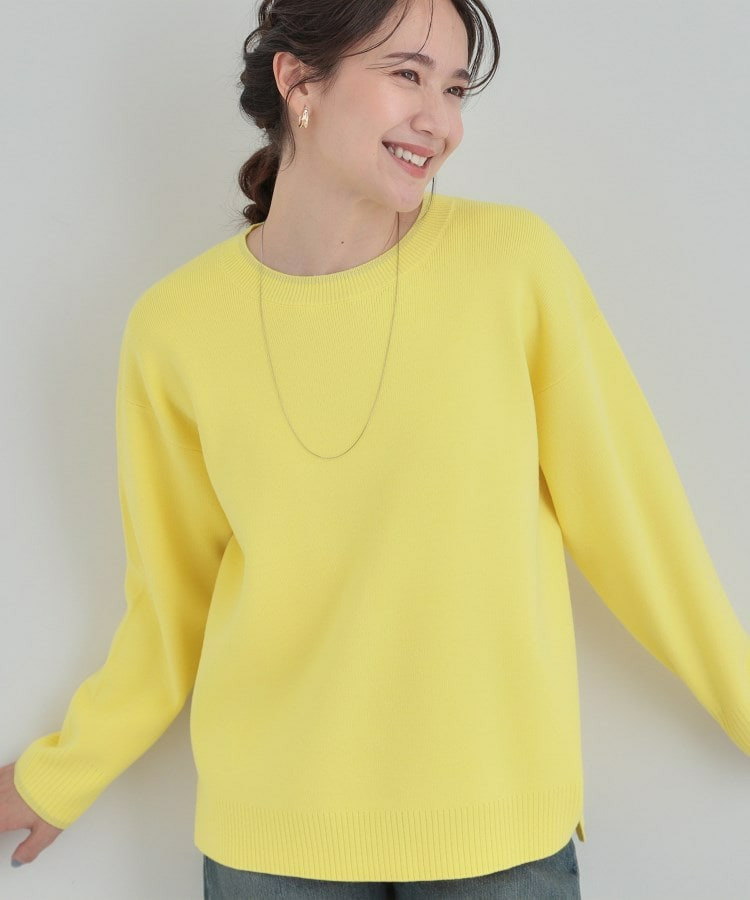 【洗濯機可/セットアップ可/毛玉になりにくい】クルーネックニット1