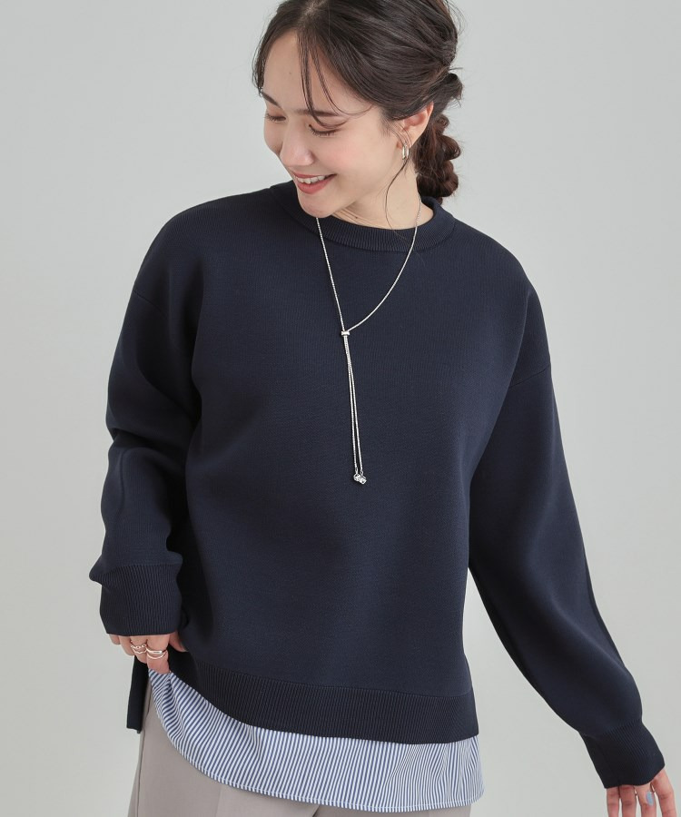 【洗濯機可/S-LL】さらに軽くなった スポンディッシュ裾フェイクトップス