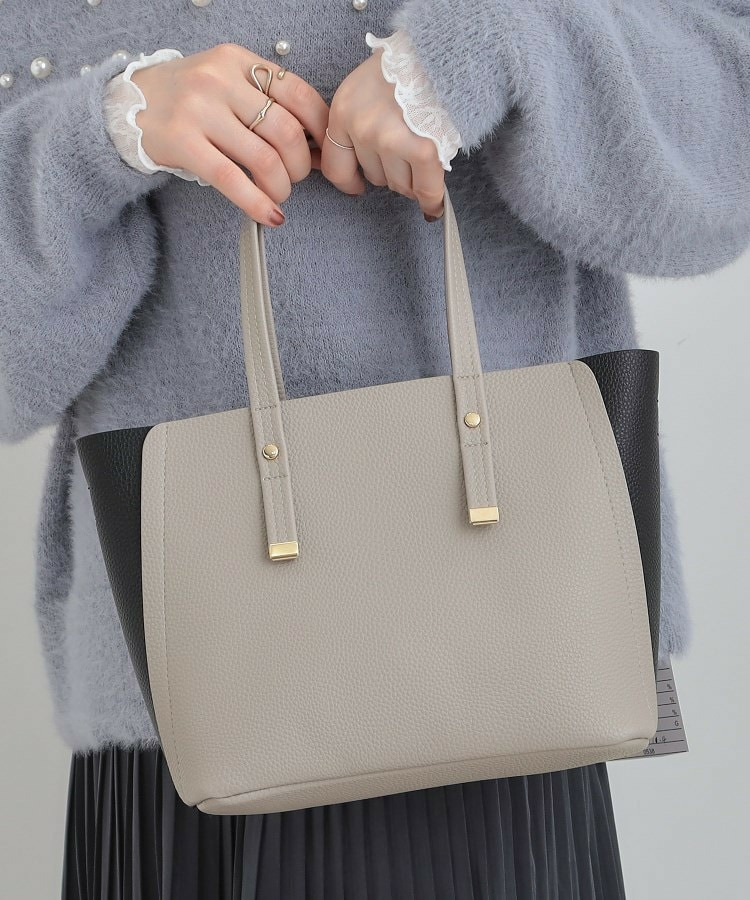 【軽量】ハンドル金具配色トートバッグ1