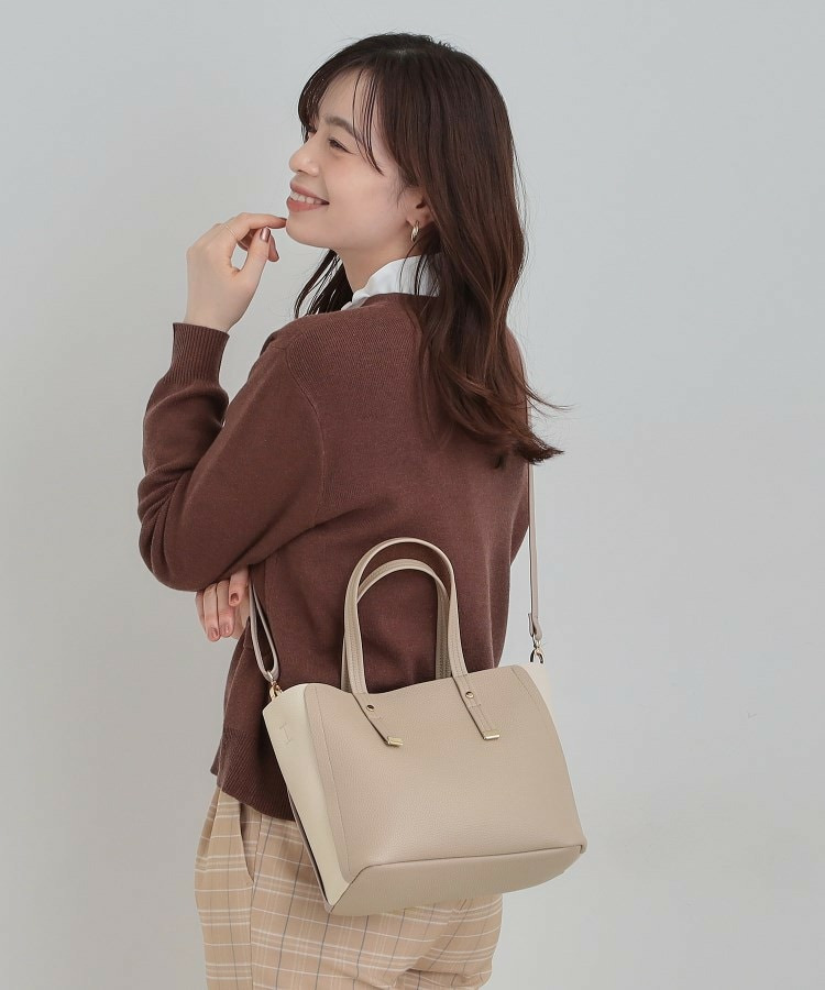 【軽量】ハンドル金具配色トートバッグ1