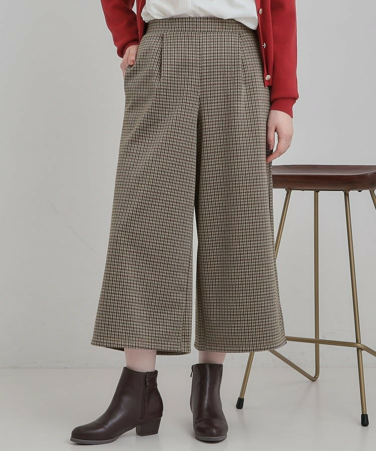 あったか裏起毛ポンチガウチョパンツ1