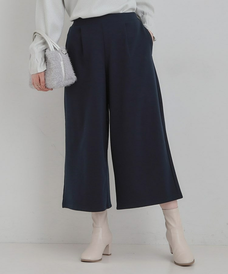 あったか裏起毛ポンチガウチョパンツ1