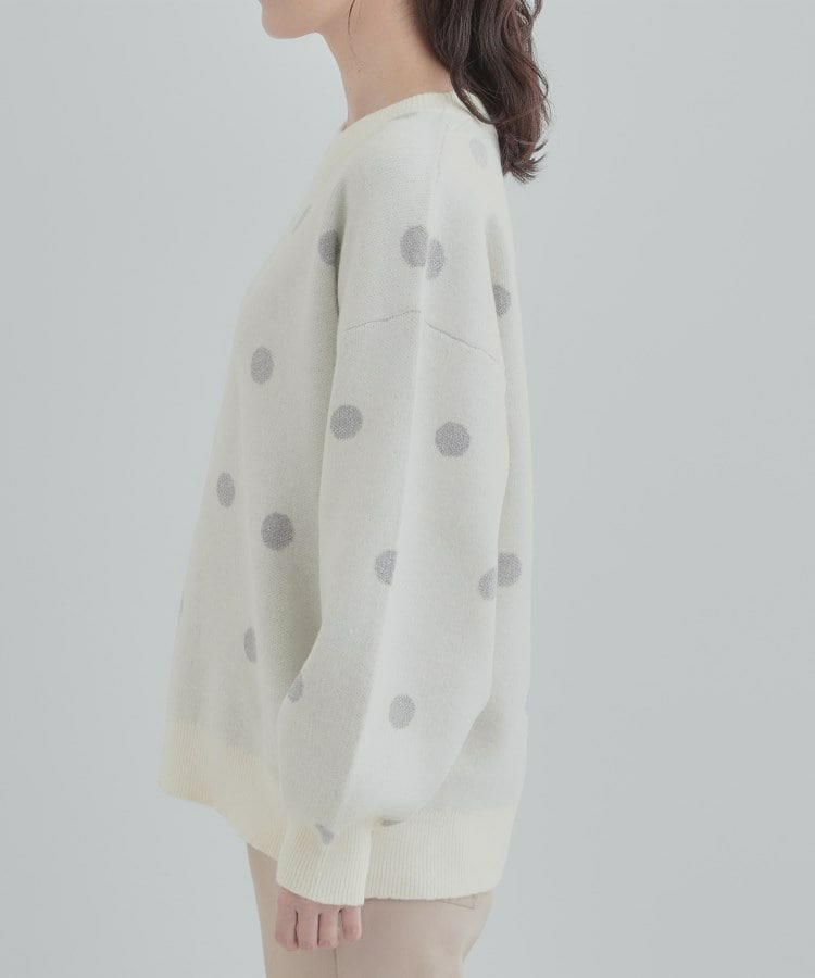 【S-LL/洗濯機可】 体系カバー出来る 大人のドット柄ニット15