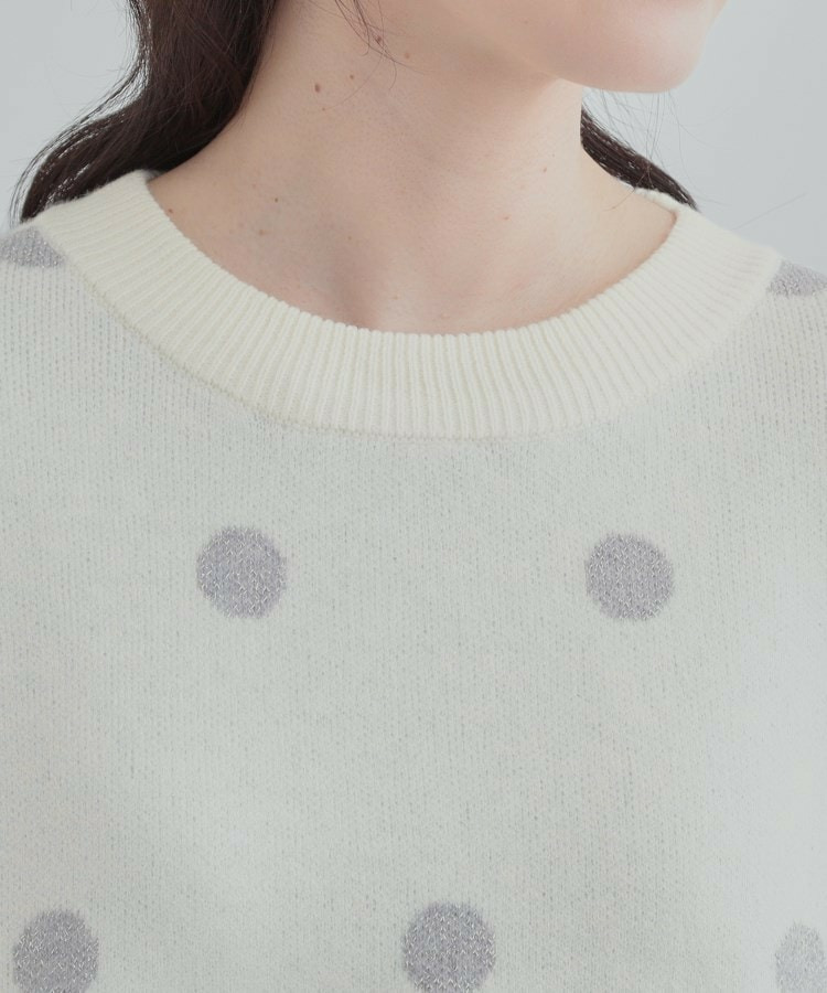 【S-LL/洗濯機可】 体系カバー出来る 大人のドット柄ニット17