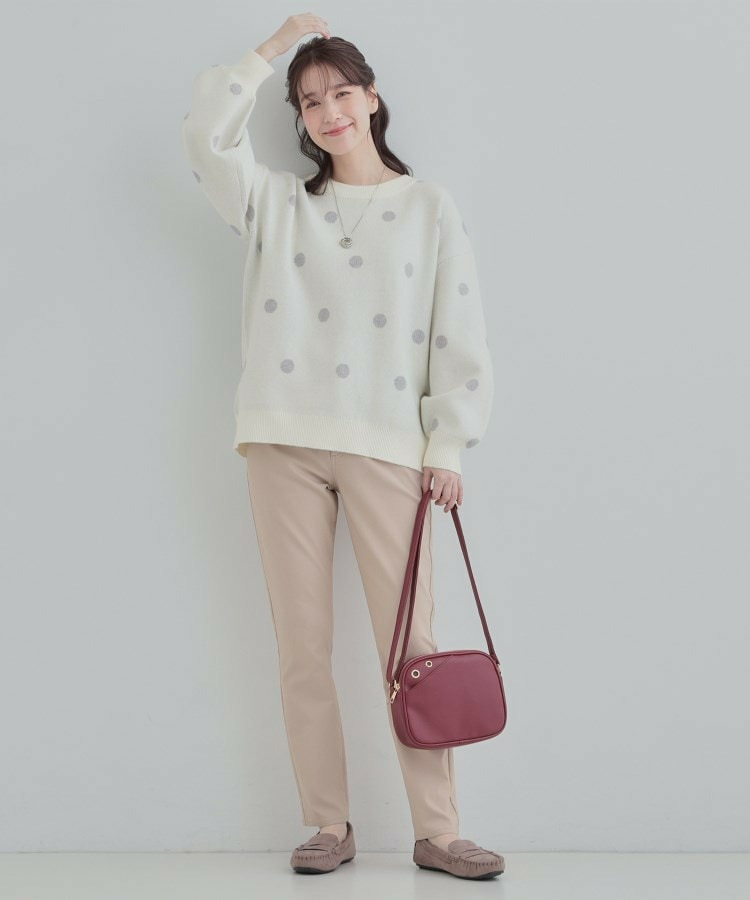 【S-LL/洗濯機可】 体系カバー出来る 大人のドット柄ニット4