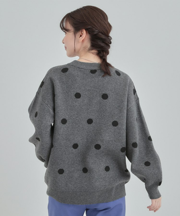 【S-LL/洗濯機可】 体系カバー出来る 大人のドット柄ニット7
