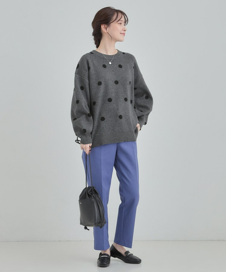 【S-LL/洗濯機可】 体系カバー出来る 大人のドット柄ニット8
