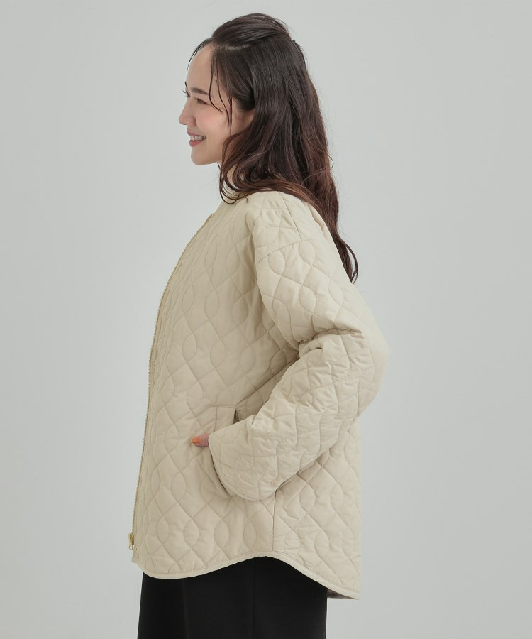 【洗濯機可/S-LL/撥水】大人が着たい ノーカラー キルトジャケット11