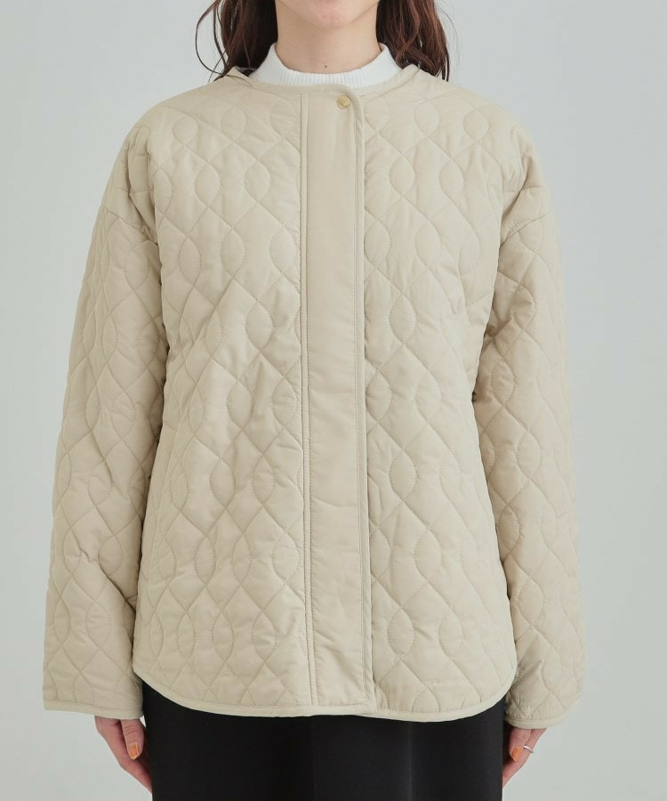 【洗濯機可/S-LL/撥水】大人が着たい ノーカラー キルトジャケット14