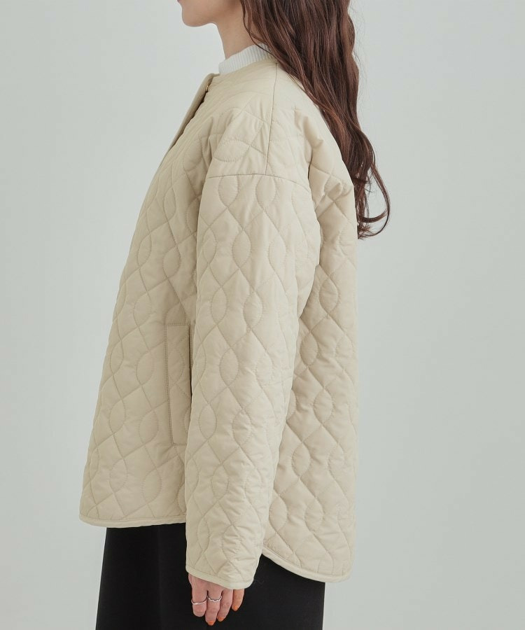 【洗濯機可/S-LL/撥水】大人が着たい ノーカラー キルトジャケット15