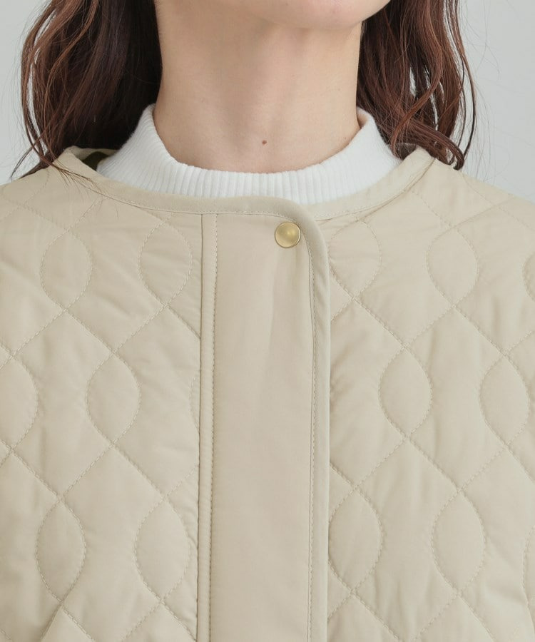 【洗濯機可/S-LL/撥水】大人が着たい ノーカラー キルトジャケット17