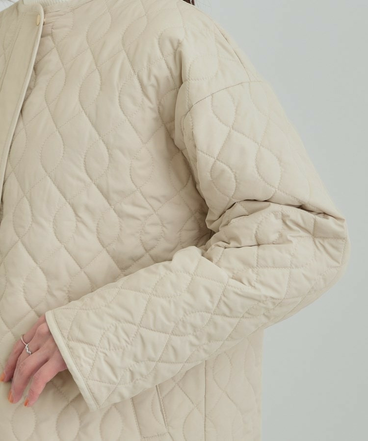 【洗濯機可/S-LL/撥水】大人が着たい ノーカラー キルトジャケット18