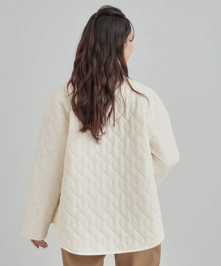 【洗濯機可/S-LL/撥水】大人が着たい ノーカラー キルトジャケット3