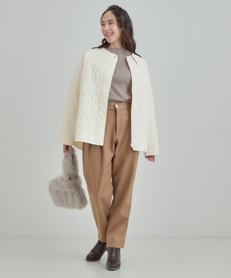 【洗濯機可/S-LL/撥水】大人が着たい ノーカラー キルトジャケット4