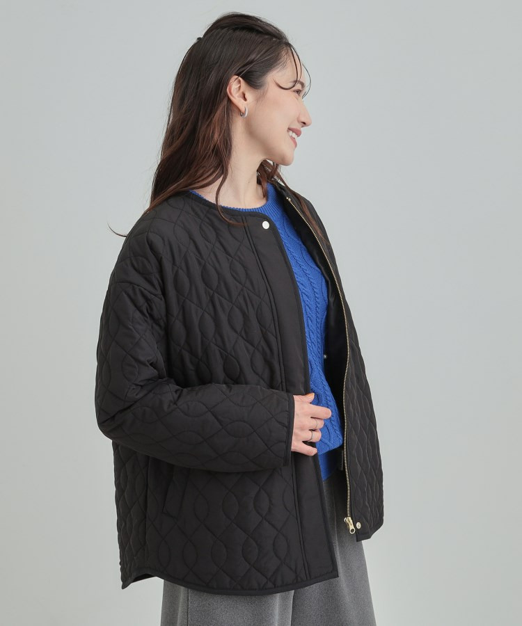 【洗濯機可/S-LL/撥水】大人が着たい ノーカラー キルトジャケット7