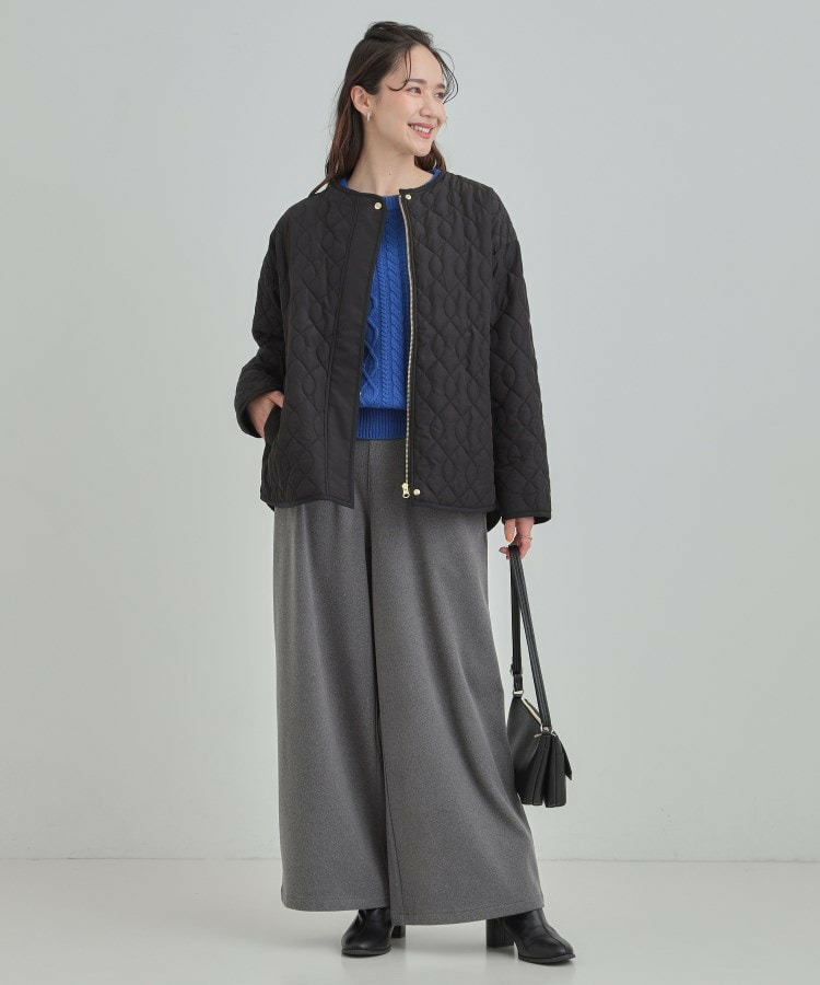 【洗濯機可/S-LL/撥水】大人が着たい ノーカラー キルトジャケット8
