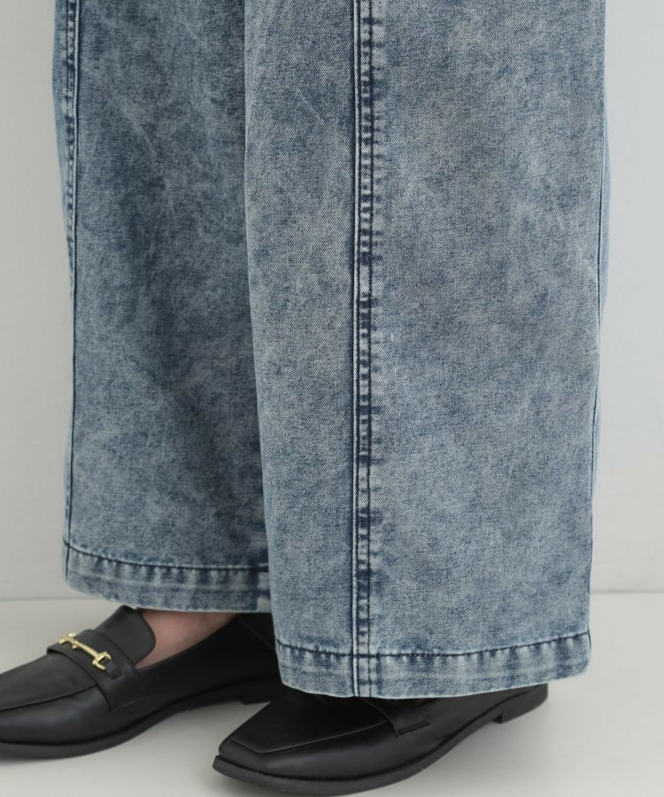 【S-LL】抜け感あるスタイルに ケミカルデニム イージーワイドパンツ16