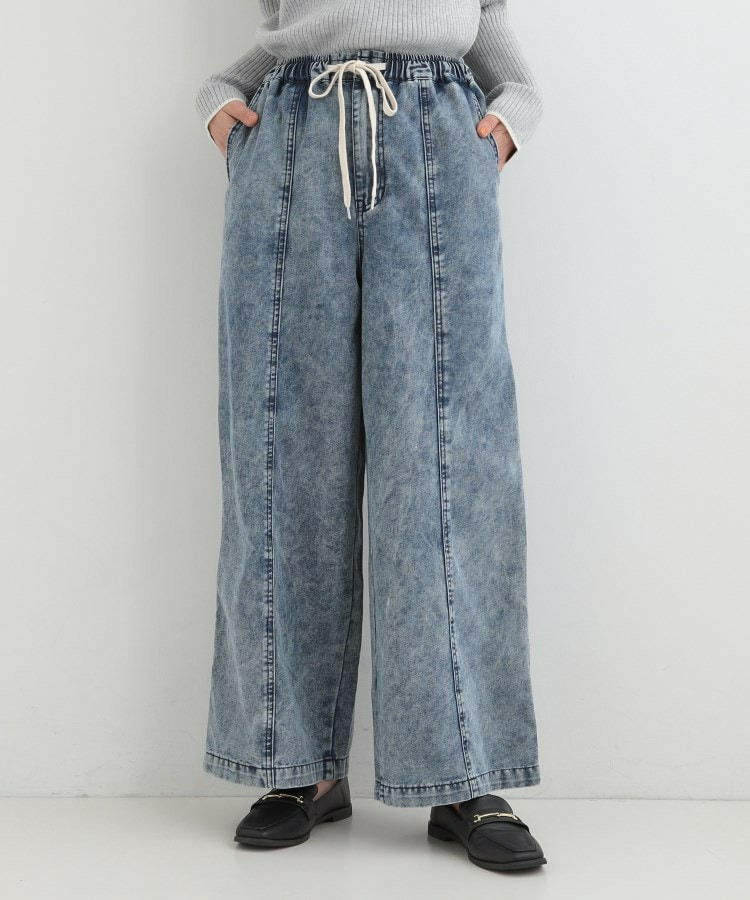 【S-LL】抜け感あるスタイルに ケミカルデニム イージーワイドパンツ6