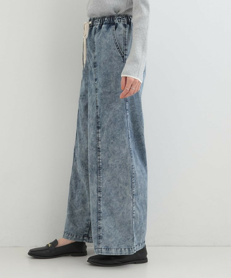 【S-LL】抜け感あるスタイルに ケミカルデニム イージーワイドパンツ7