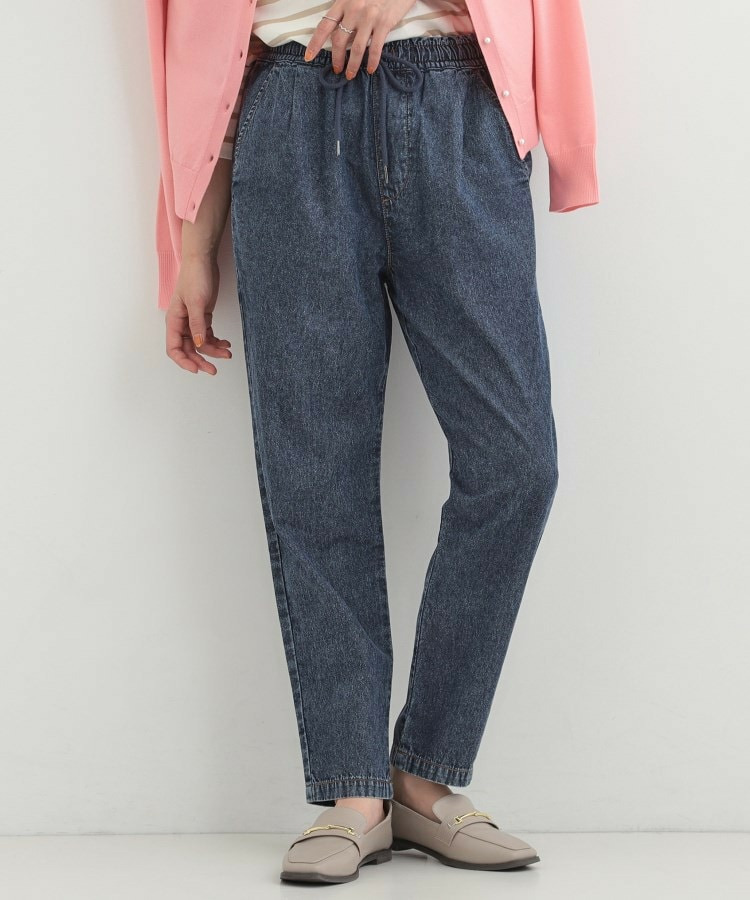 【ライトオンスデニム/S-LL】らくらく イージーデニムテーパードパンツ