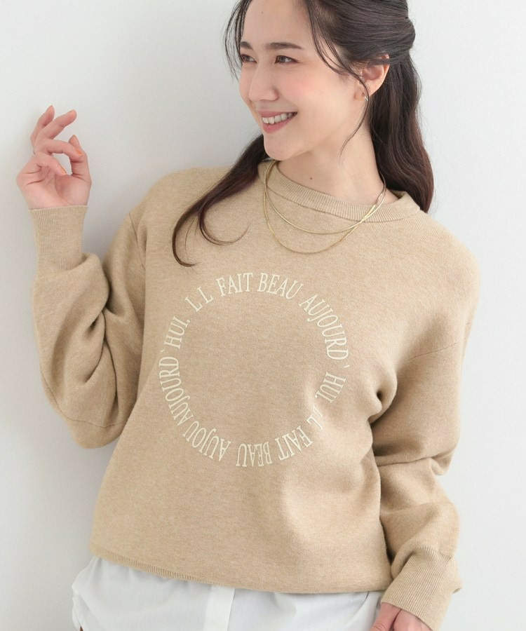 【洗える】もちもちタッチが心地よいスウェットライクロゴニット