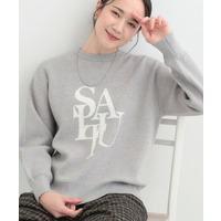 【洗える】もちもちタッチが心地よいスウェットライクロゴニット