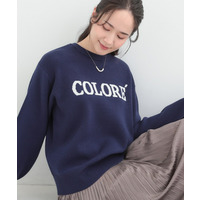 【洗える】もちもちタッチが心地よいスウェットライクロゴニット