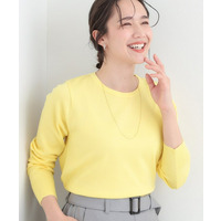 【洗濯機可/S-LL/セットアップ可】シンプルきれい見え クルーネックニット