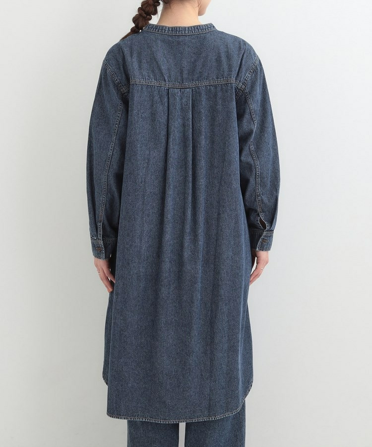 【ライトオンスデニム/S-LL】体型カバーにも ロングデニムシャツワンピース15
