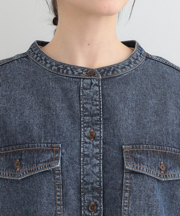 【ライトオンスデニム/S-LL】体型カバーにも ロングデニムシャツワンピース16