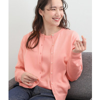 【洗濯機可/S-LL/セットアップ可】シンプルきれい見え クルーネックカーディガン