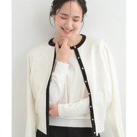 【洗濯機可/S-LL/セットアップ可】シンプルきれい見え クルーネックカーディガン