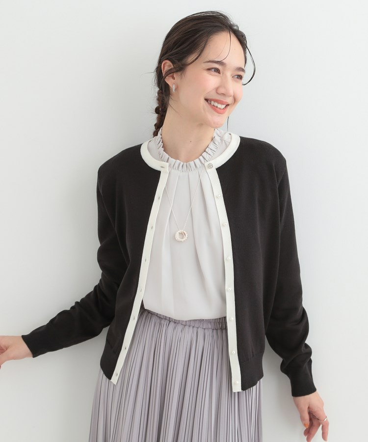 【洗濯機可/S-LL/セットアップ可】シンプルきれい見え クルーネックカーディガン14