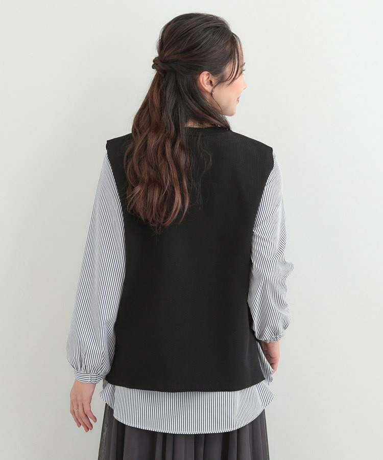 【2点セット/S-LL/洗濯機可】軽くてきれい見え ニットベスト+ブラウス17