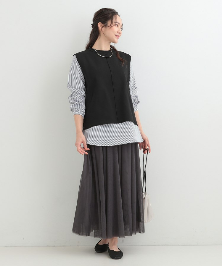 【2点セット/S-LL/洗濯機可】軽くてきれい見え ニットベスト+ブラウス18