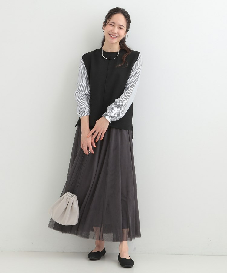 【2点セット/S-LL/洗濯機可】軽くてきれい見え ニットベスト+ブラウス19