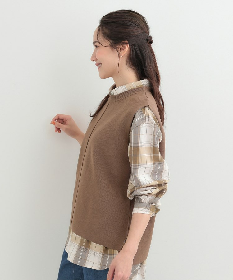 【2点セット/S-LL/洗濯機可】軽くてきれい見え ニットベスト+ブラウス27